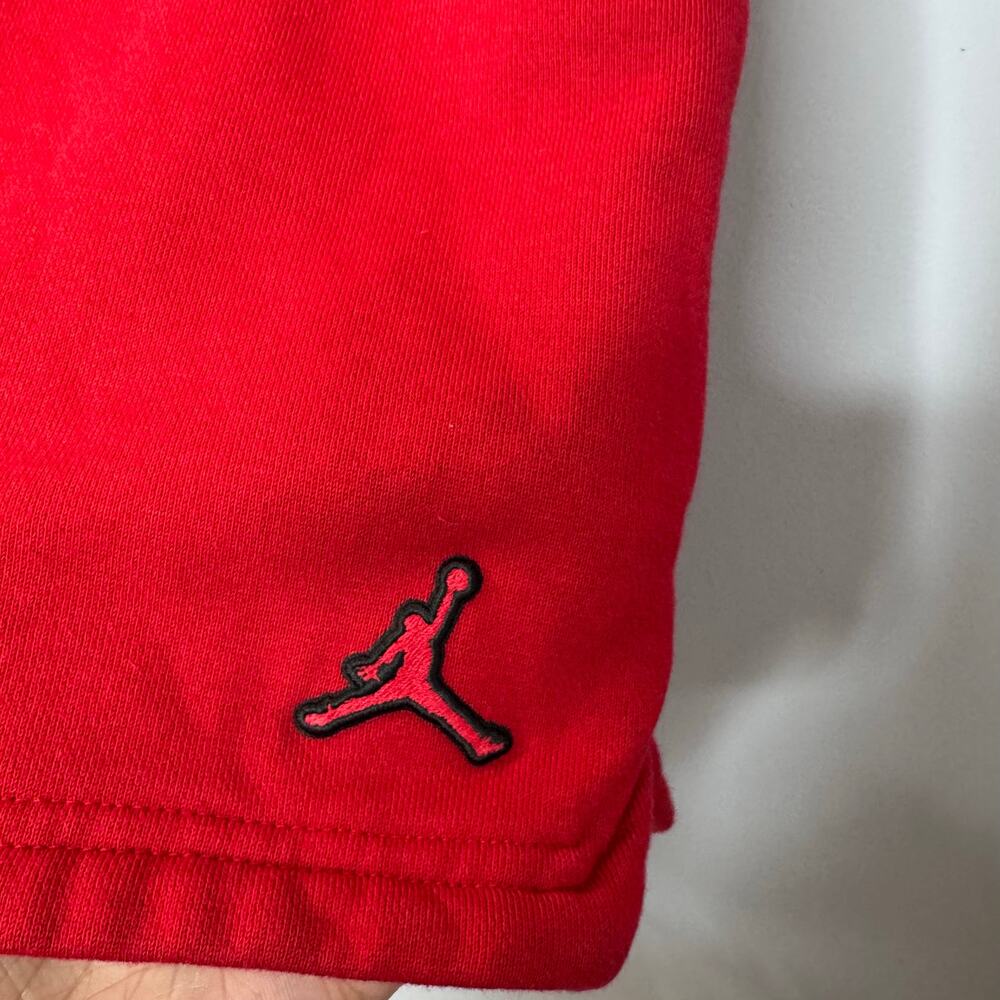 Nike Jordan Shorts Mens L Essentials Fleece Sweats Streetwear Relax Red View 5